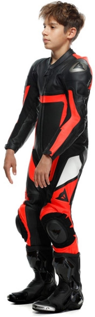 Dainese Gen-Z Abito in pelle perforata monopezza per bambini nero/rosso 158 Figura 13