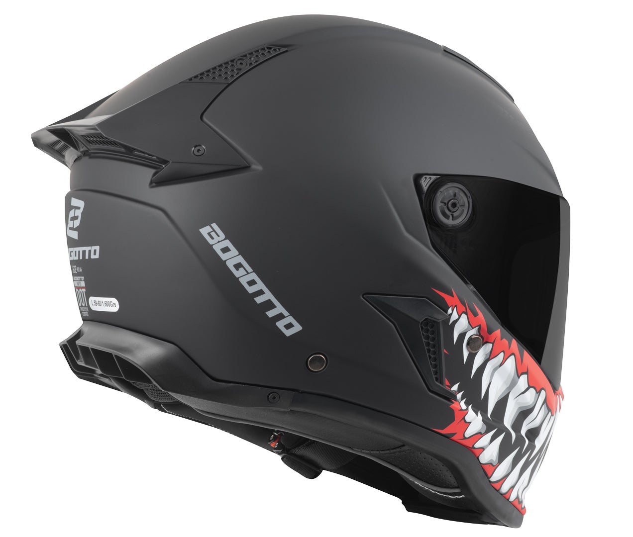 Bogotto Rapto Jaws Casco nero/rosso opaco S Figura 4