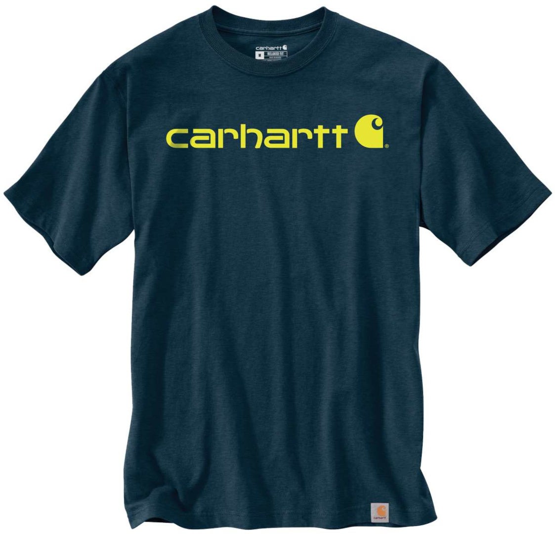 Carhartt EMEA Core Logo Workwear Short Sleeve Maglietta blu scuro/giallo M Figura 1