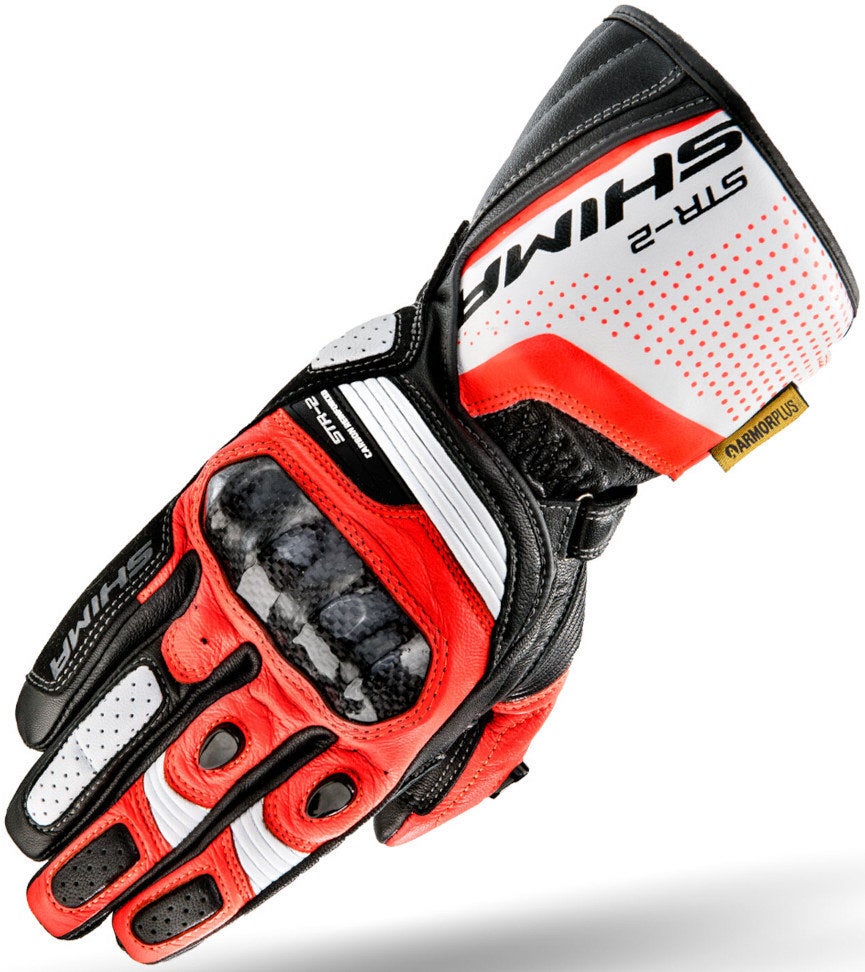 Shima Men's Black/White/Red Str-2 Motorcycle Gloves