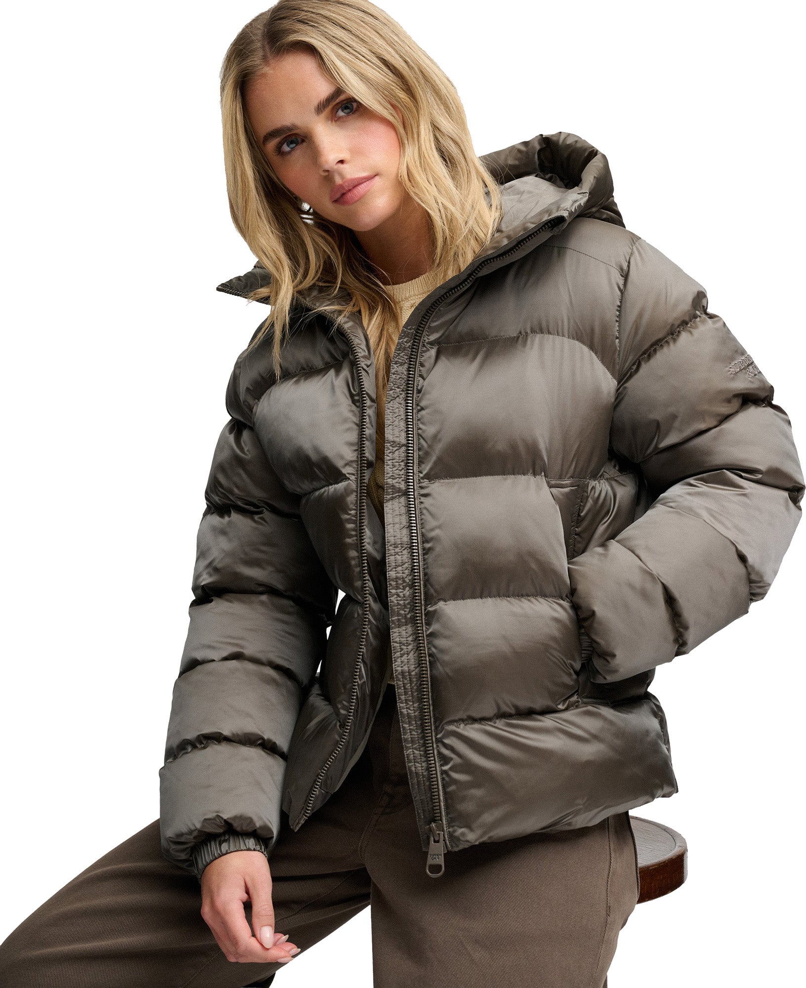 Superdry & Co シャイニーレディースキルテッドジャケット XL 図5