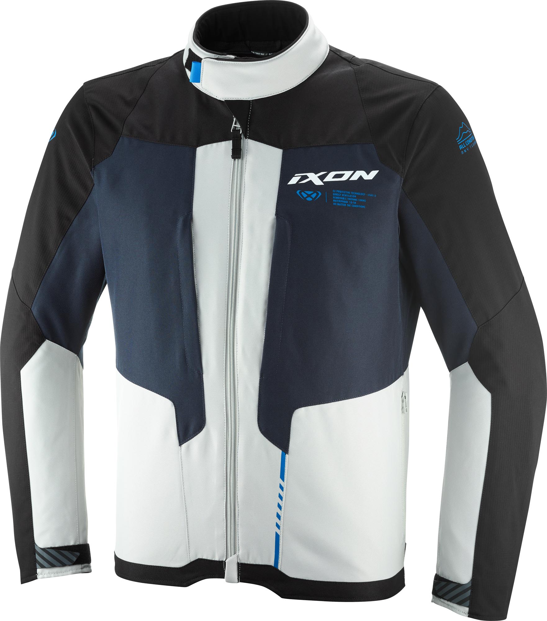 Ixon Tyr Parka textile moto Noir/Blanc/Bleu 3XL Figure 1