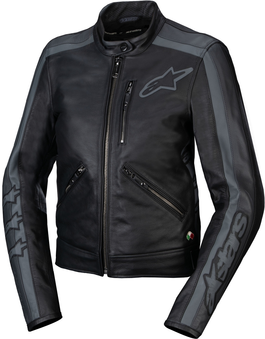 Alpinestars Stella Dyno Jachetă de piele pentru motociclete pentru doamne Negru/gri L Figura 1