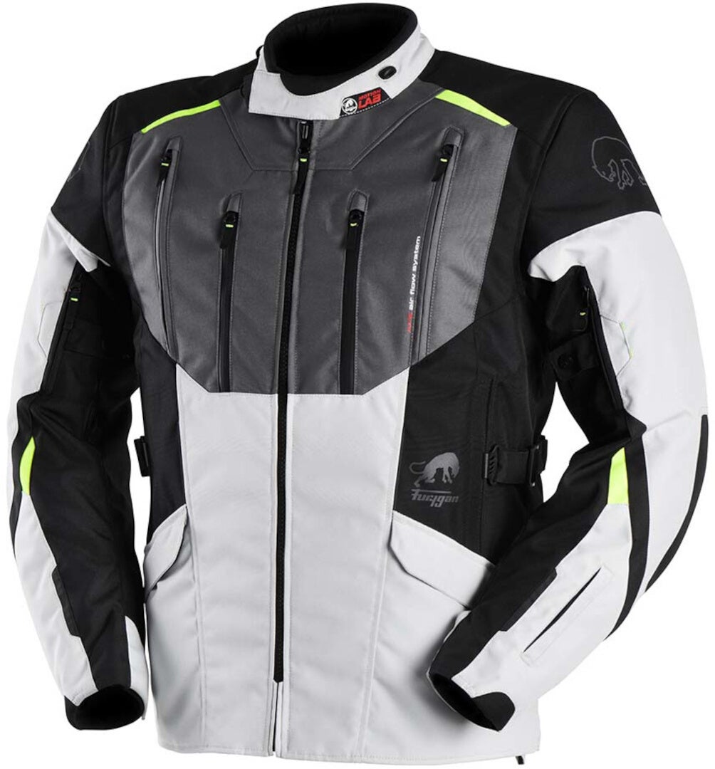Furygan Brooks Motorcycle Textile Jacket black/white/yellow/grey 3XL Figure 4
