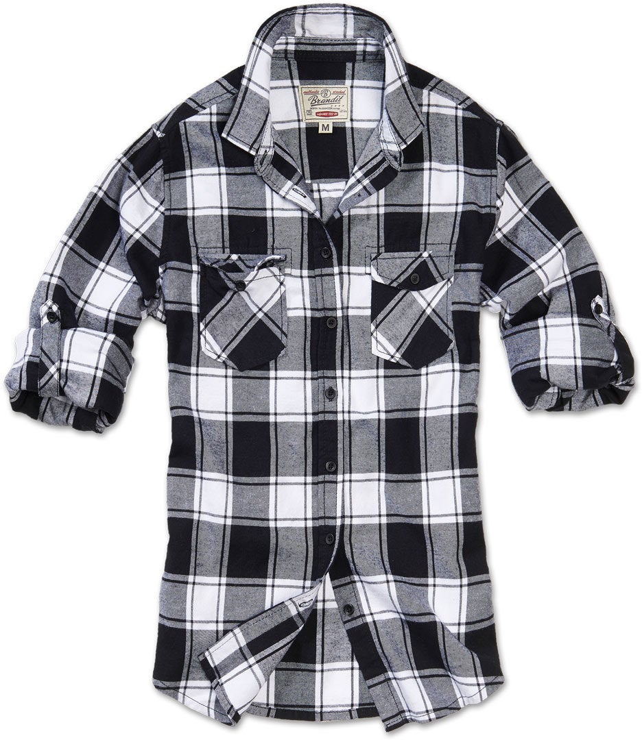 Brandit Amy Flanell Ladies Camicia Bianco/nero S Figura 1