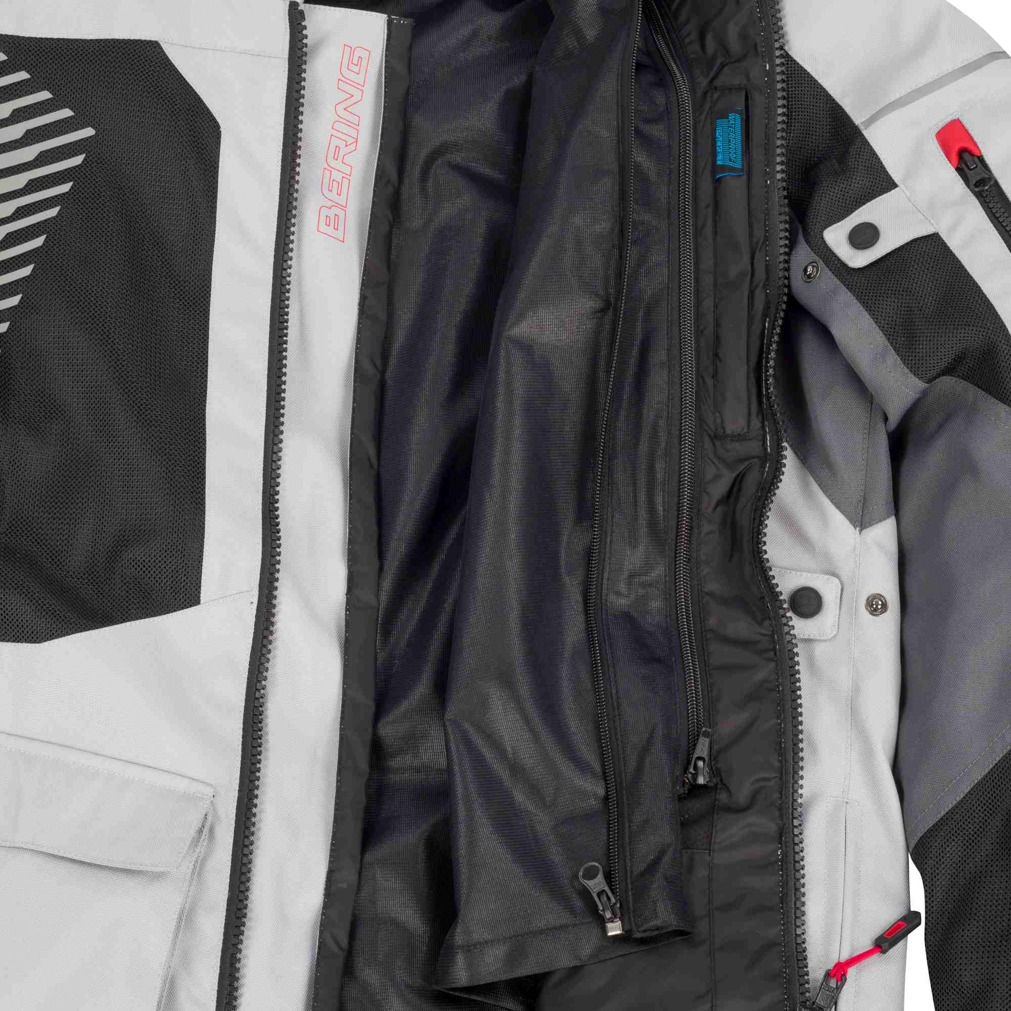 Bering Bakundu waterproof Motorcycle Textile Jacket grey/black/red L Figure 6