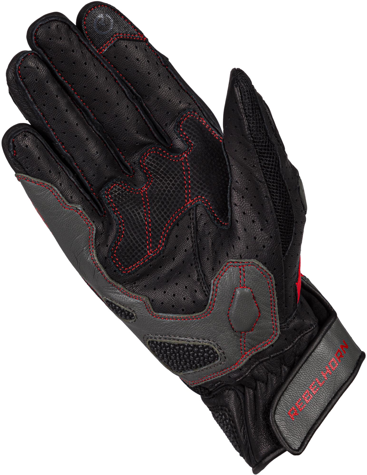 Rebelhorn Flux 2 Mănuși pentru motociclete pentru doamne Negru/Gri/Roșu XL Figura 3