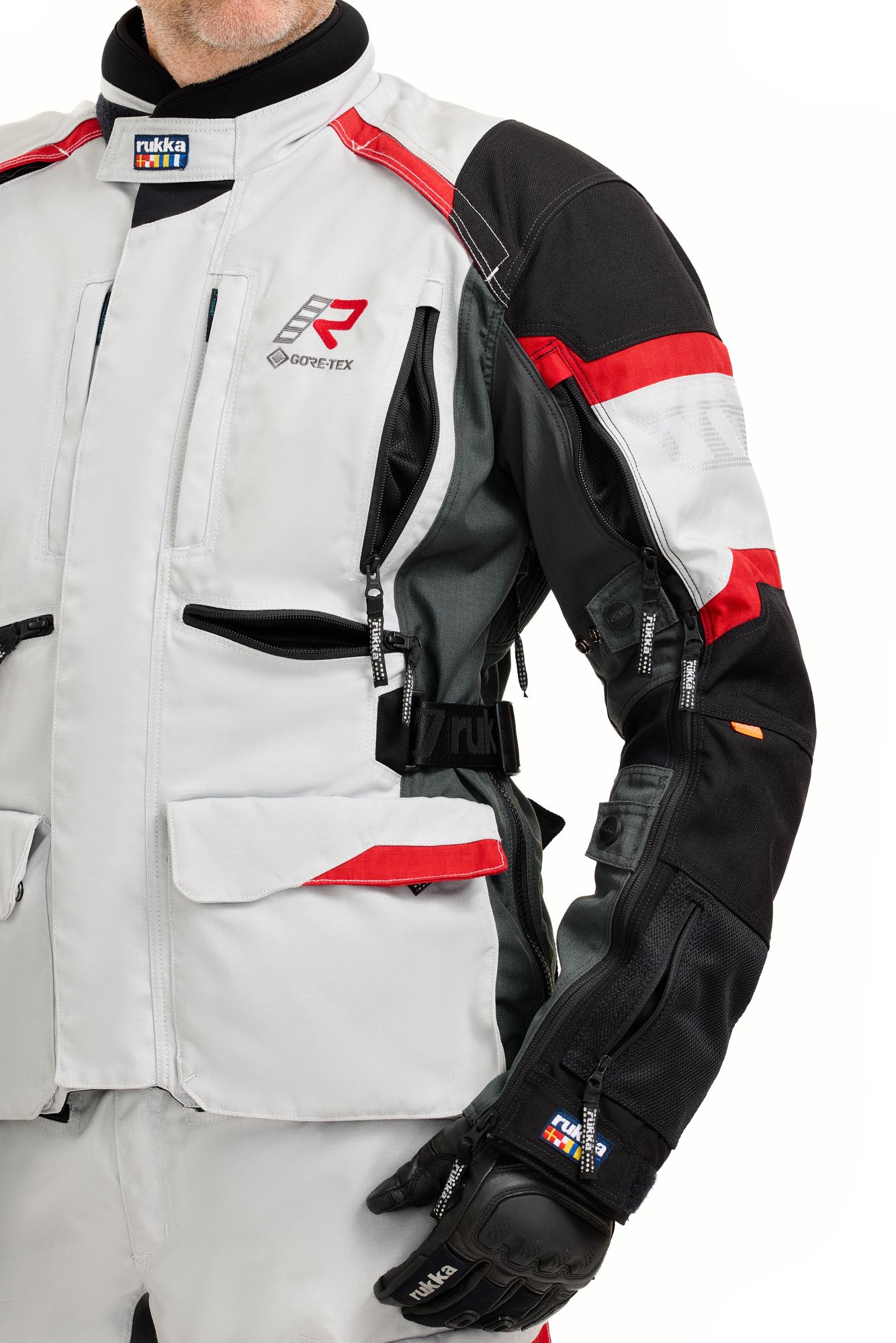 Rukka Madagasca-R Motorrad Textiljacke hellgrau/schwarz/rot 48 Abbildung 7