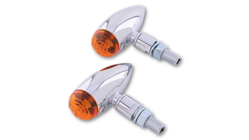 HIGHSIDER Smart Micro-Bullet Bulb Indikator Kropp Krom / Lins Orange (Par), Fram och Bak Figur 2
