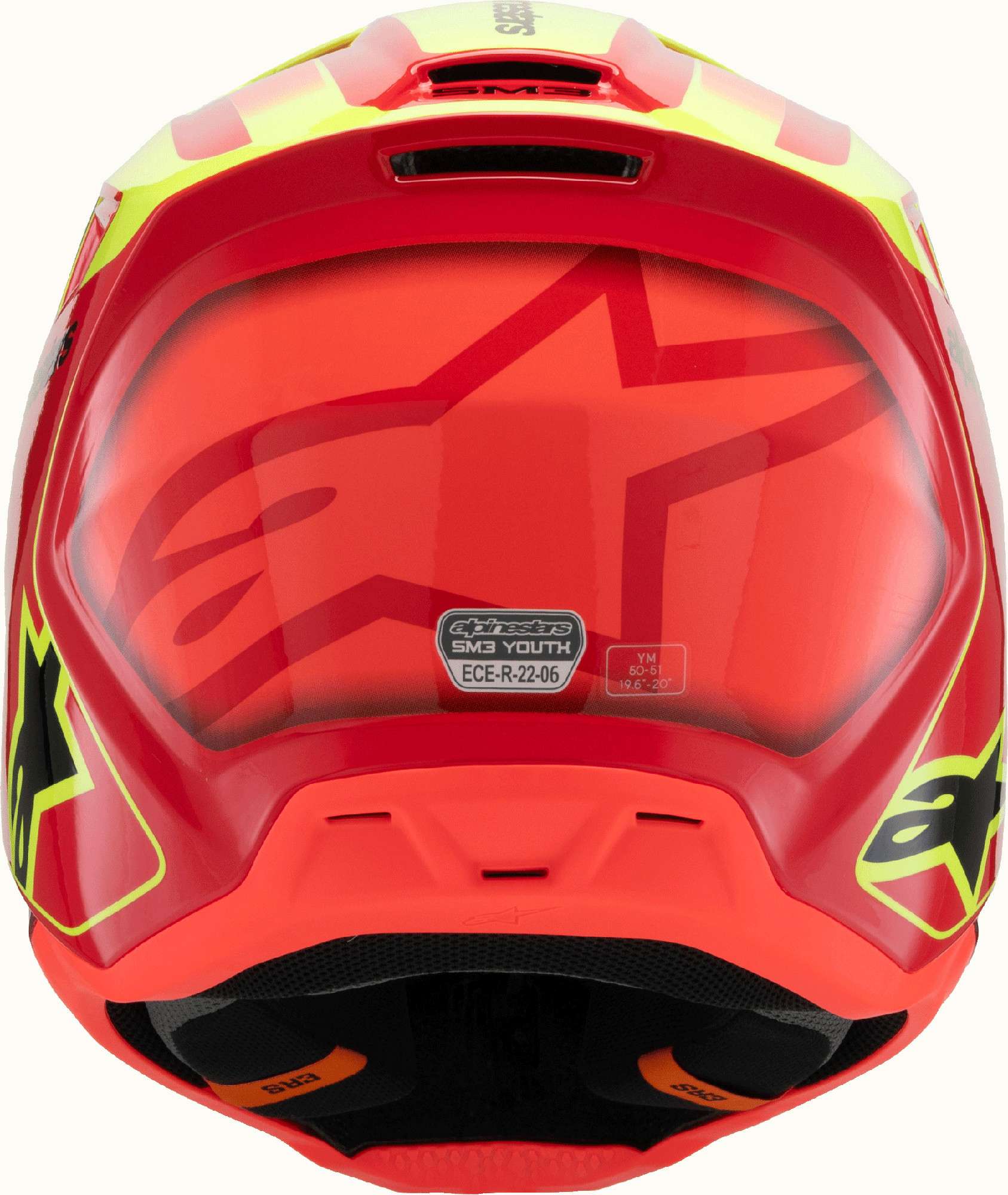 Alpinestars SM3 Fray Cască de motocross pentru tineret Roșu/Galben Y/M (50/51) Figura 5