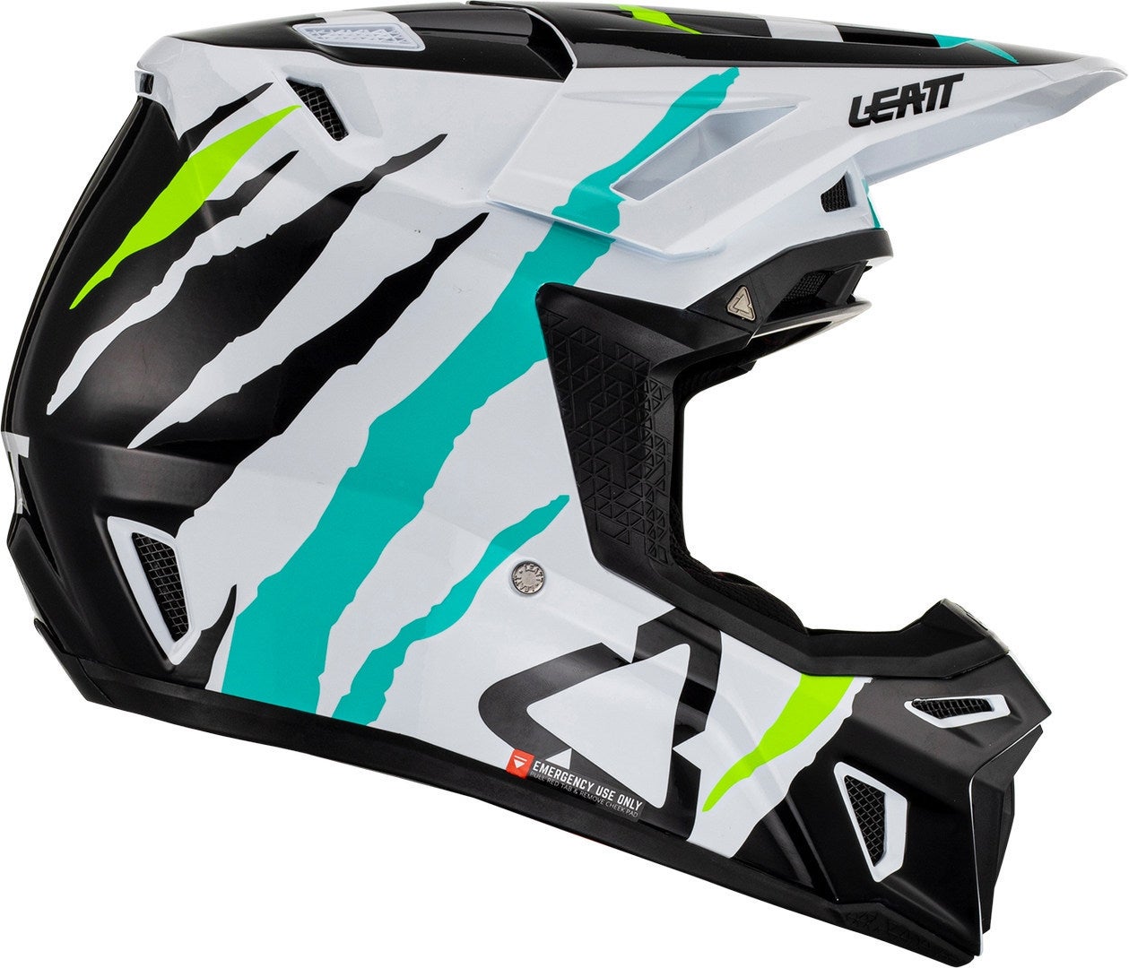 Leatt 8.5 Tiger Motocross Helm mit Brille schwarz/weiß/rot/grün S (55/56) Abbildung 3