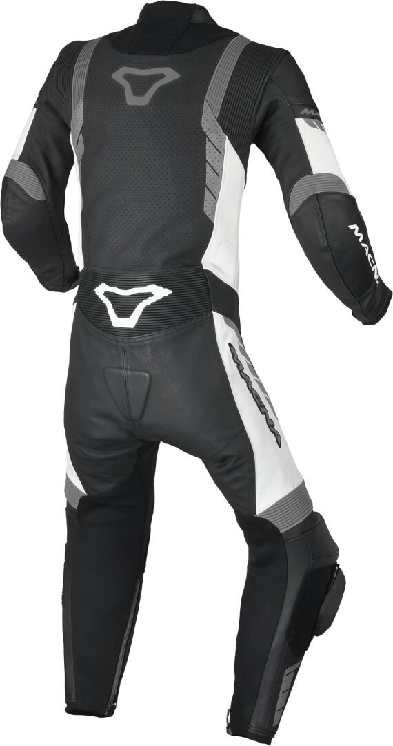 Macna Varshall Junior perforierte Kinder 1-Teiler Motorrad Lederkombi schwarz/weiß 176 Abbildung 2