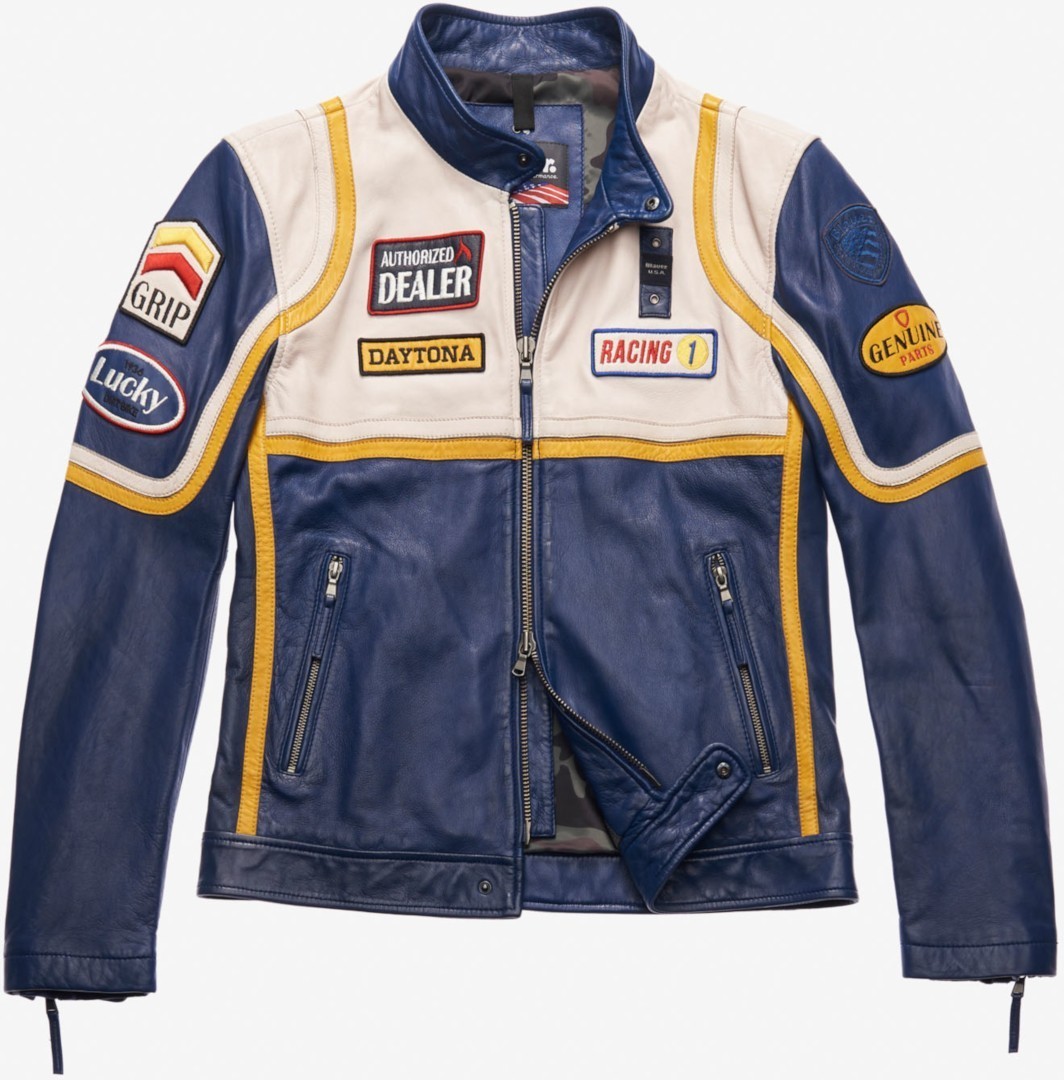 Blauer USA Anderson Jachetă de piele Albastru/galben M Figura 1