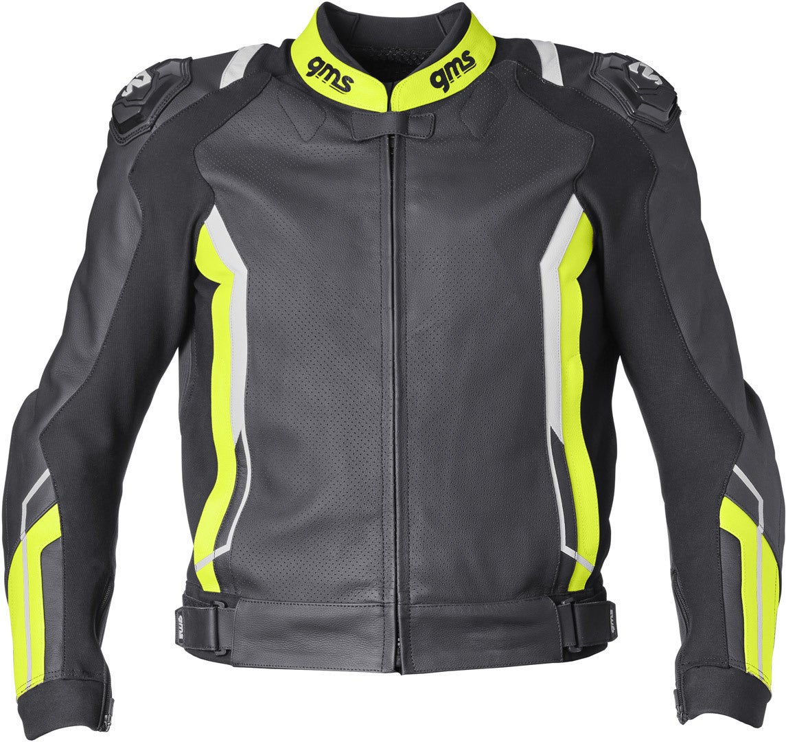 GMS GR-1 Two Piece Motorcycle Leather Suit black/yellow/white 58 Figure 6