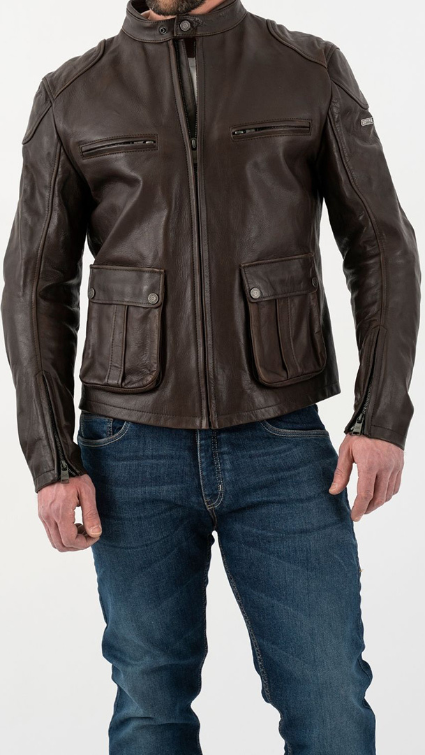 Rokker Goodwood Jaqueta de couro de motocicleta marrom L Figura 1