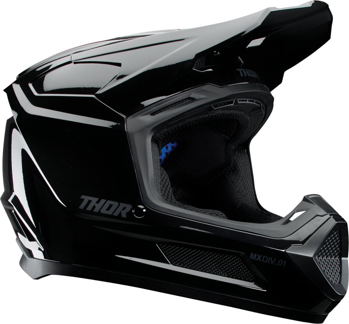 Thor Fleet Blackout Gloss Capacete de motocross infantil Y/L (52/53) Figura 1