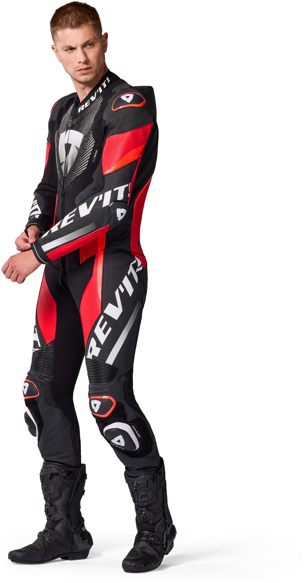 Revit Hyperspeed 3 perforated One Piece Motorcycle Leather Suit black/neon-red 56 Figure 5