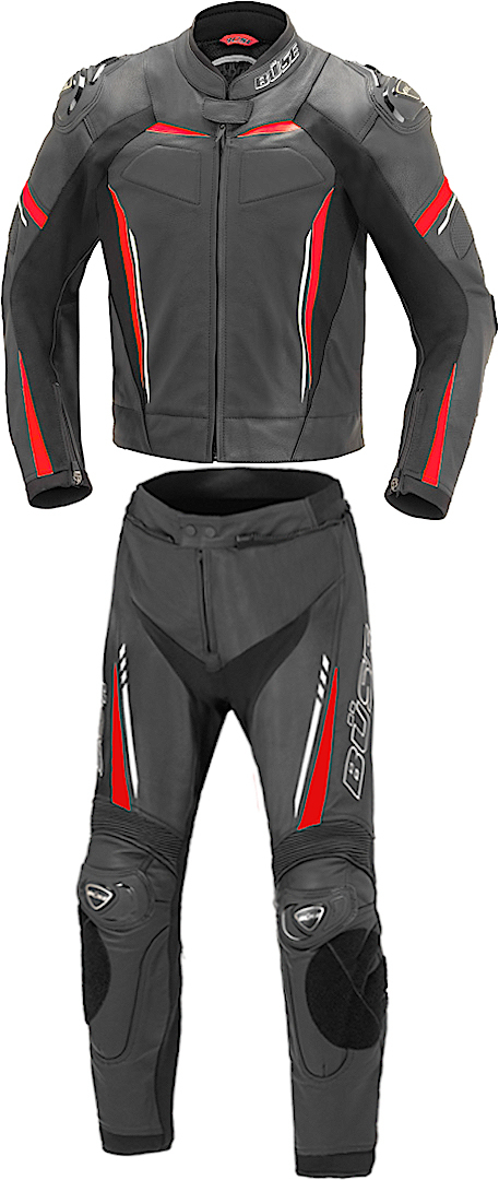 Büse Imola Two Piece Motorcycle Leather Suit black/red 60 Figure 1