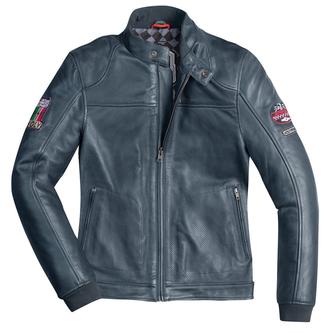 HolyFreedom Due Jaqueta de couro de motocicleta azul escuro XXL Figura 1