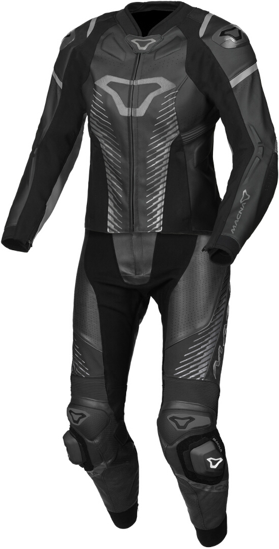 Macna Tronniq Costum perforat pentru doamne din piele de motocicletă în două piese negru 46 Figura 1