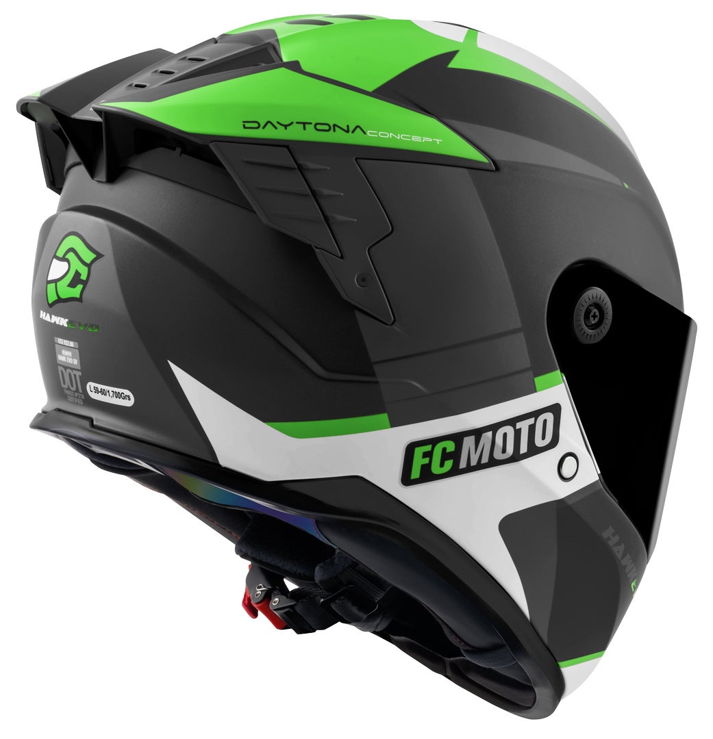FC-Moto Hawk EVO-X Casque noir mat/vert/blanc S Figure 3