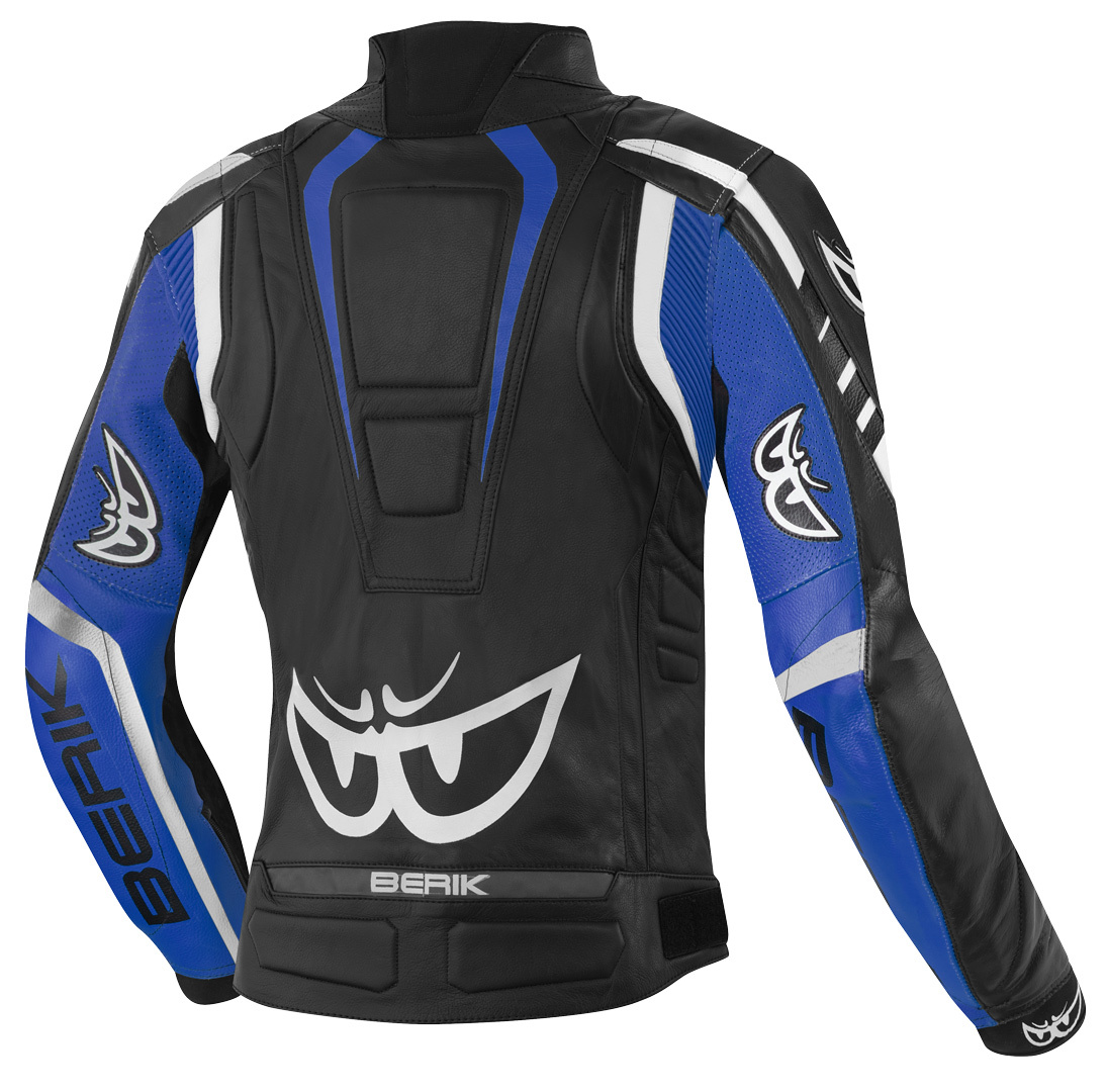 Berik Striper Ladies Motorcycle Leather Jacket black/white/blue 48 Figure 2