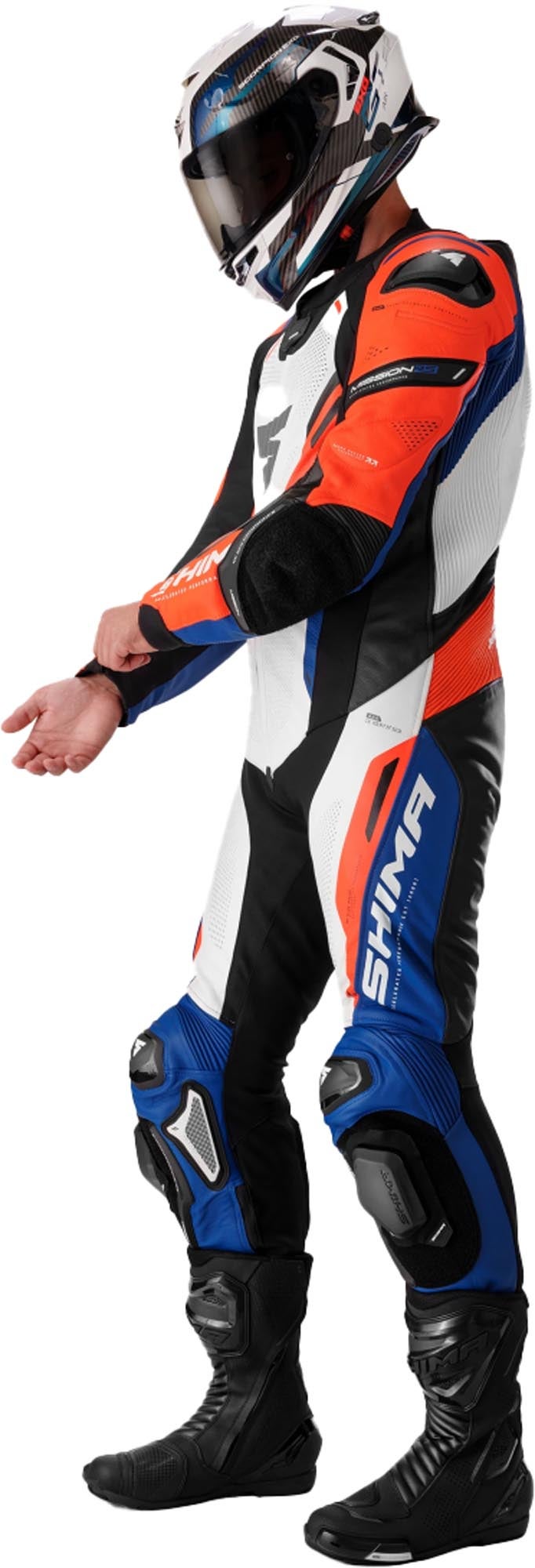 SHIMA Mission RS One Piece Motorcycle Leather Suit blue/white/red 46 Figure 6