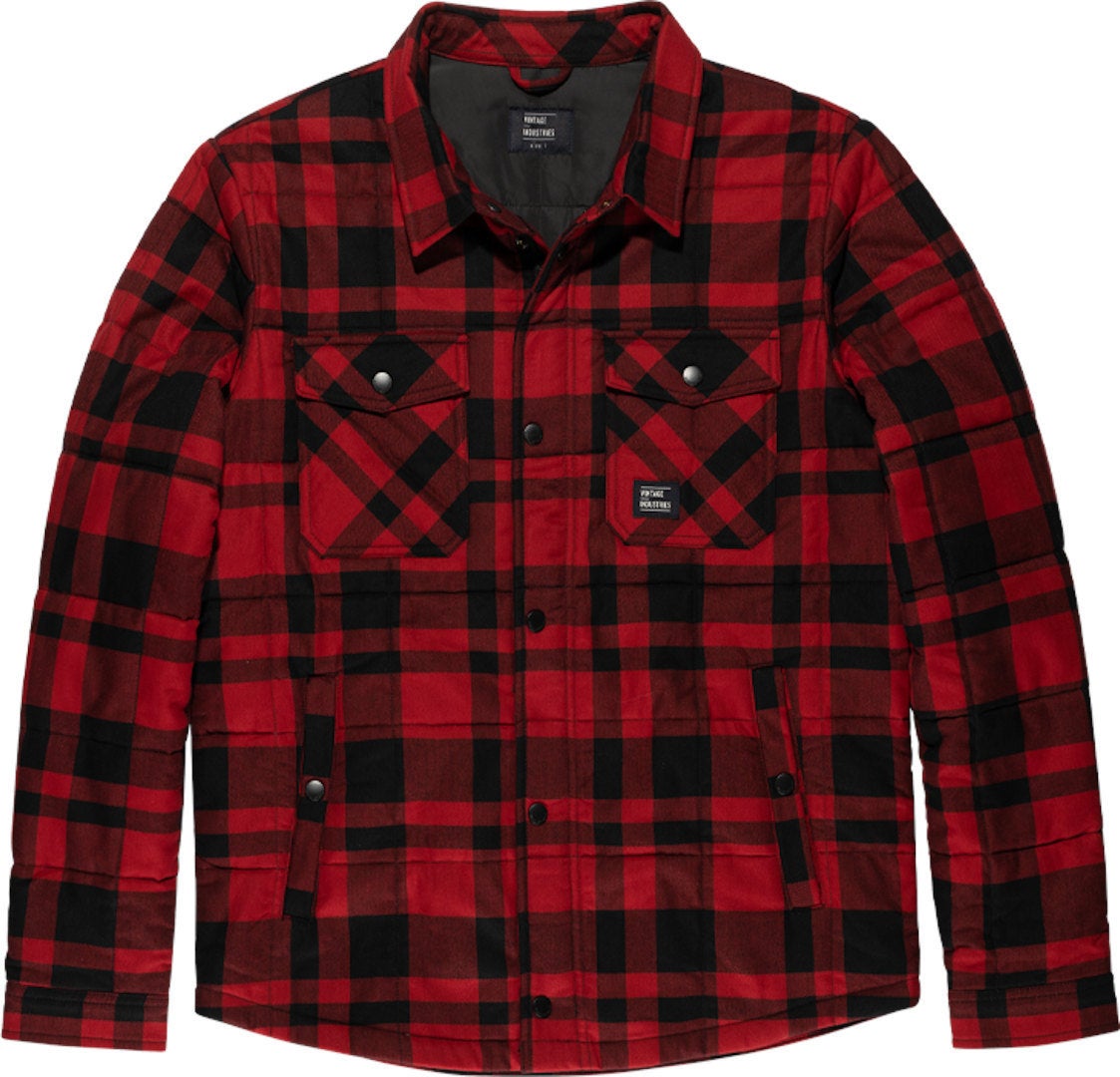 Vintage Industries Square Padded Camicia rosso/nero XL Figura 1