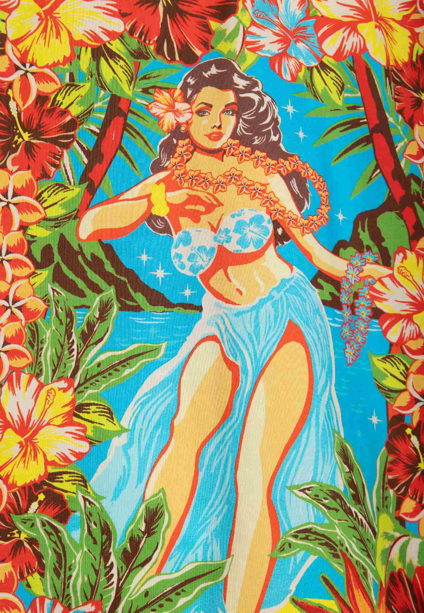 King Kerosin Hula Girl Camicia a maniche corte colorato 3XL Figura 5