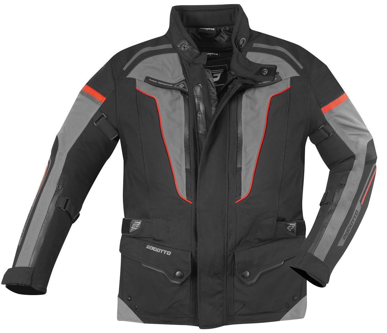 Bogotto Shado Laminated 2in1 waterproof Motorcycle Textile Jacket black/grey/red XL Figure 6