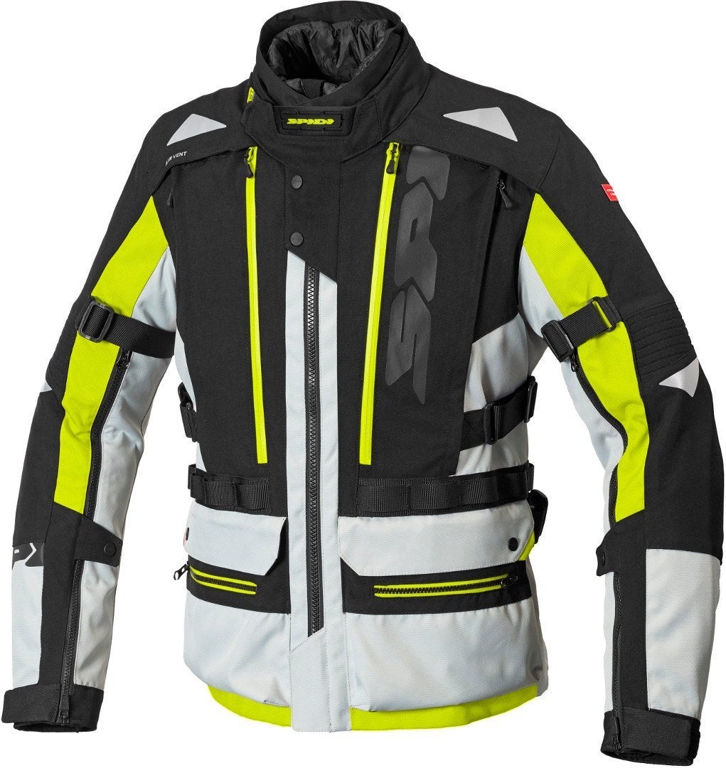 Spidi H2Out Allroad Motorcycle Textile Jacket black/grey/yellow 4XL Figure 1