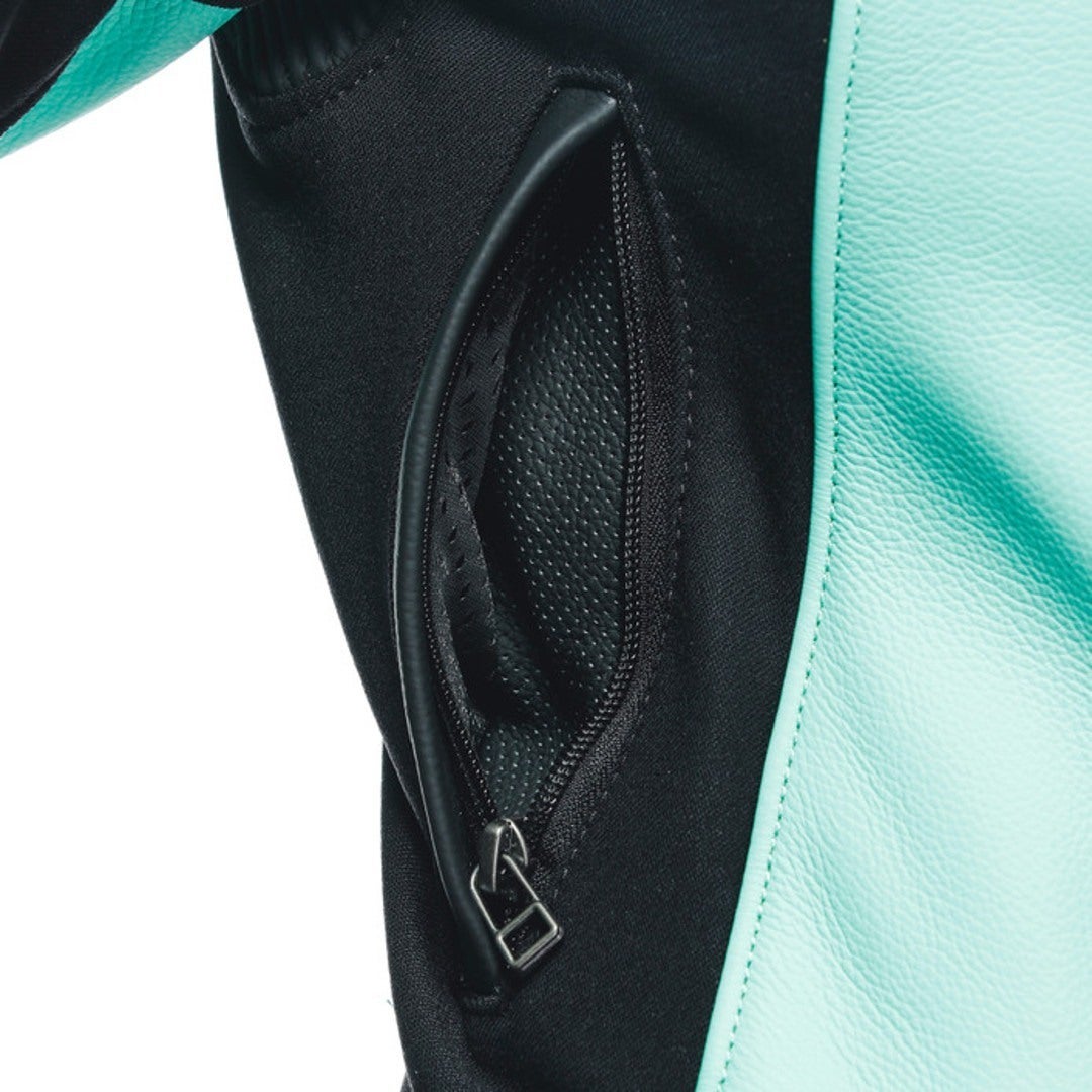 Dainese Mirage Todelt dame motorcykel læderdragt sort/grå/grøn 46 Figur 9