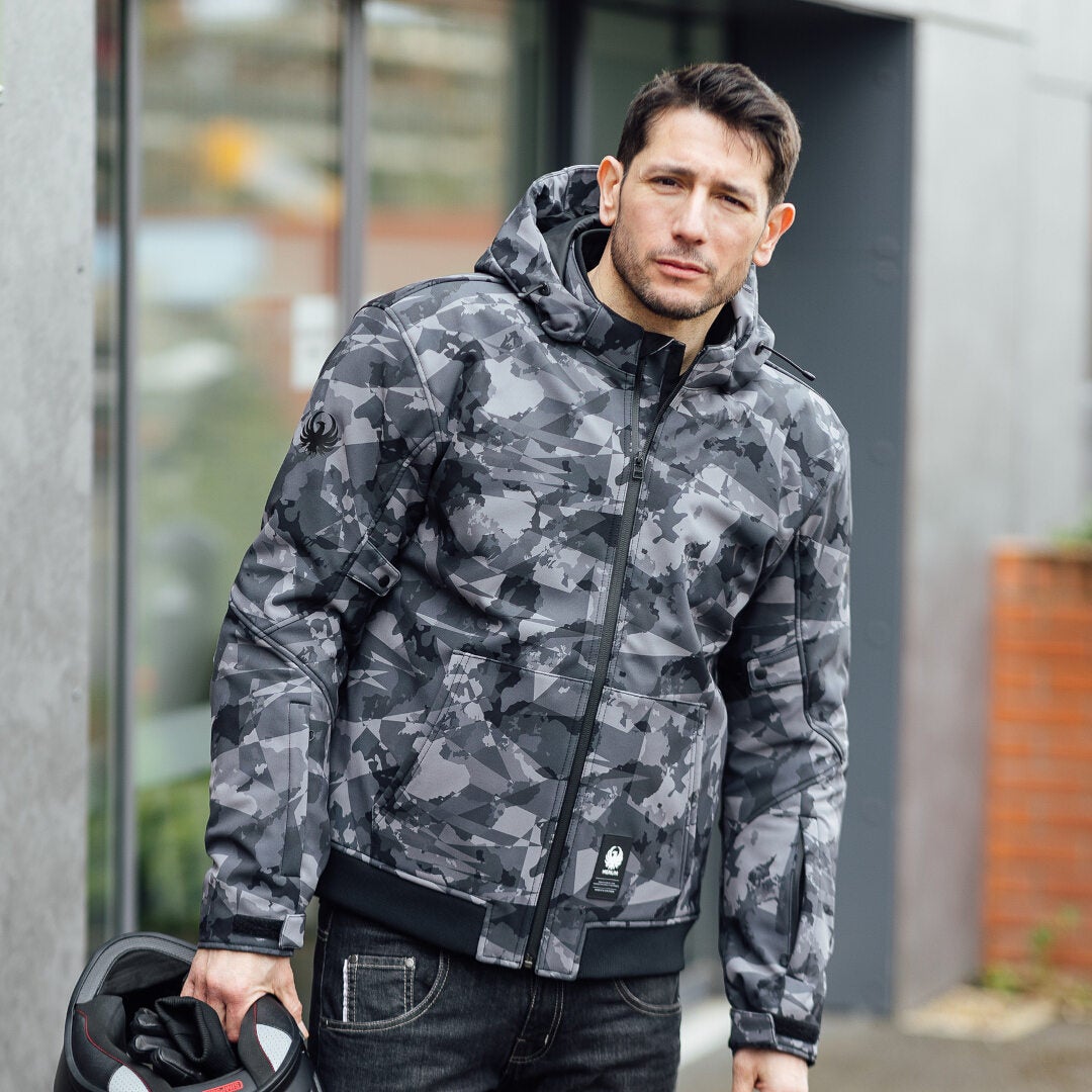 Merlin Torque D3O waterproof Motorcycle Zip Hoodie grey/camouflage XL Figure 8