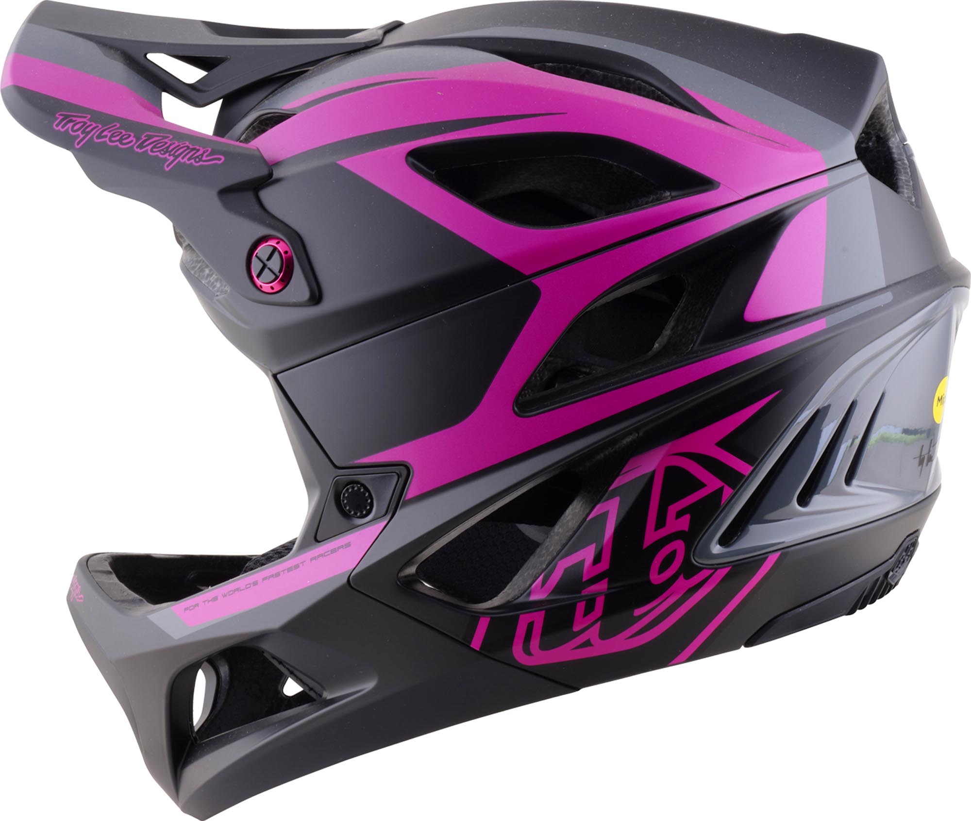 Troy Lee Designs Stage 2 MIPS High VZ Downhill Helmet Fuchsia M-L (57/59) Figure 7