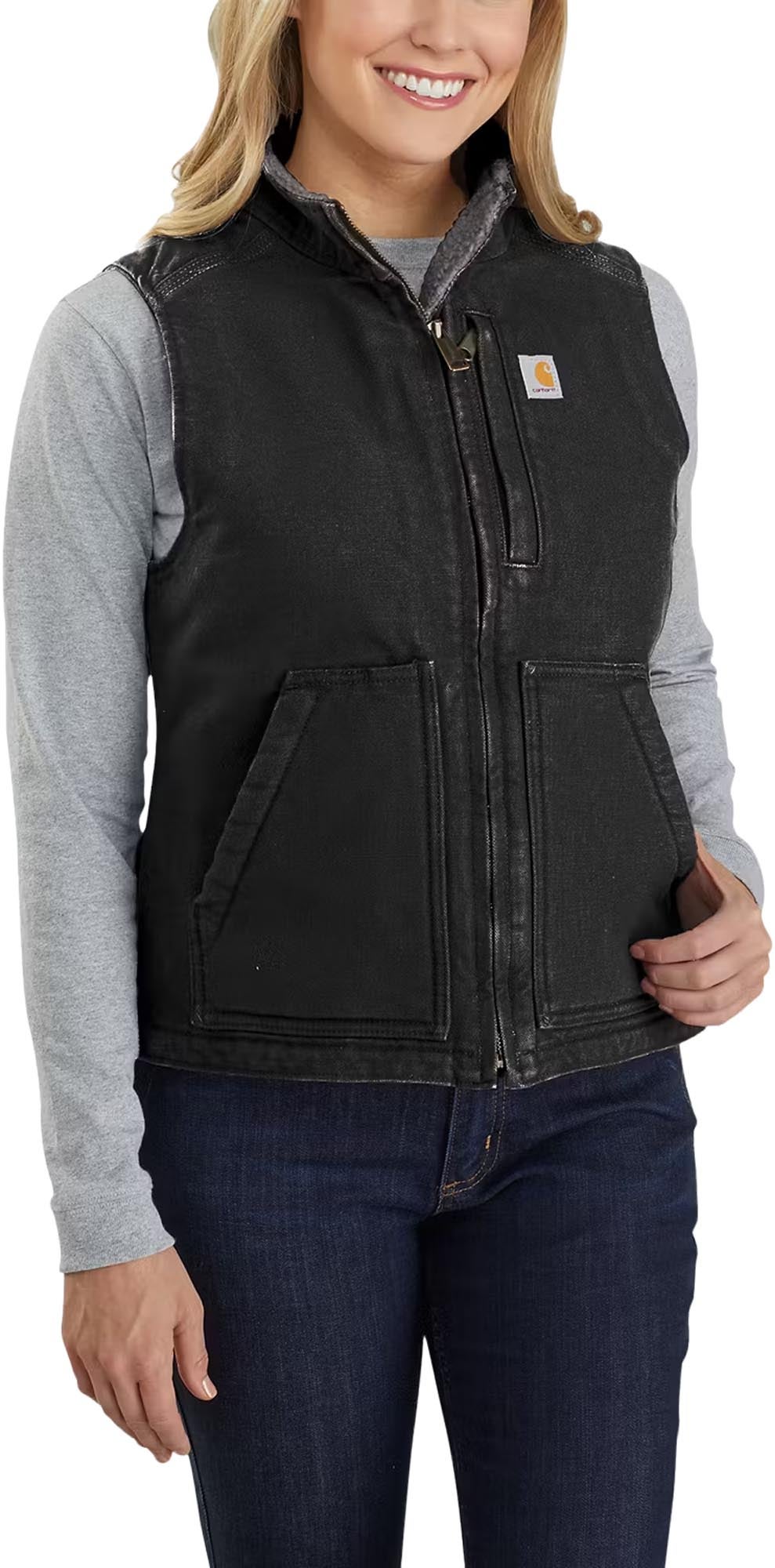 Carhartt Sherpa Lined Mock Neck レディースベスト 黒 XL 図2