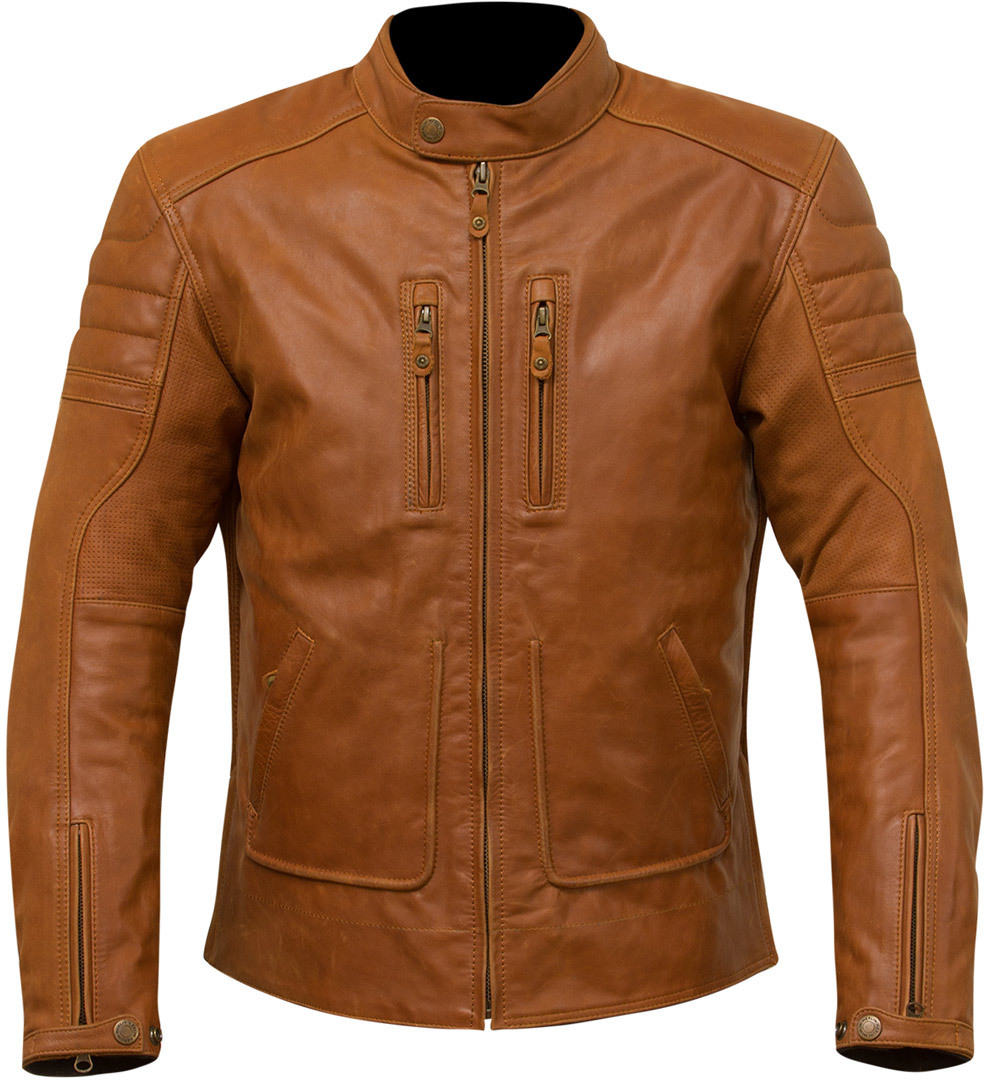 Merlin Draycott Motorrad Lederjacke braun M Abbildung 1