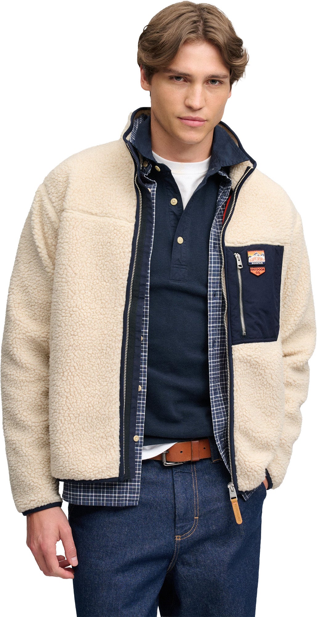 Superdry & Co Vintage Retro Fleecestakki Beige S Kuva 8