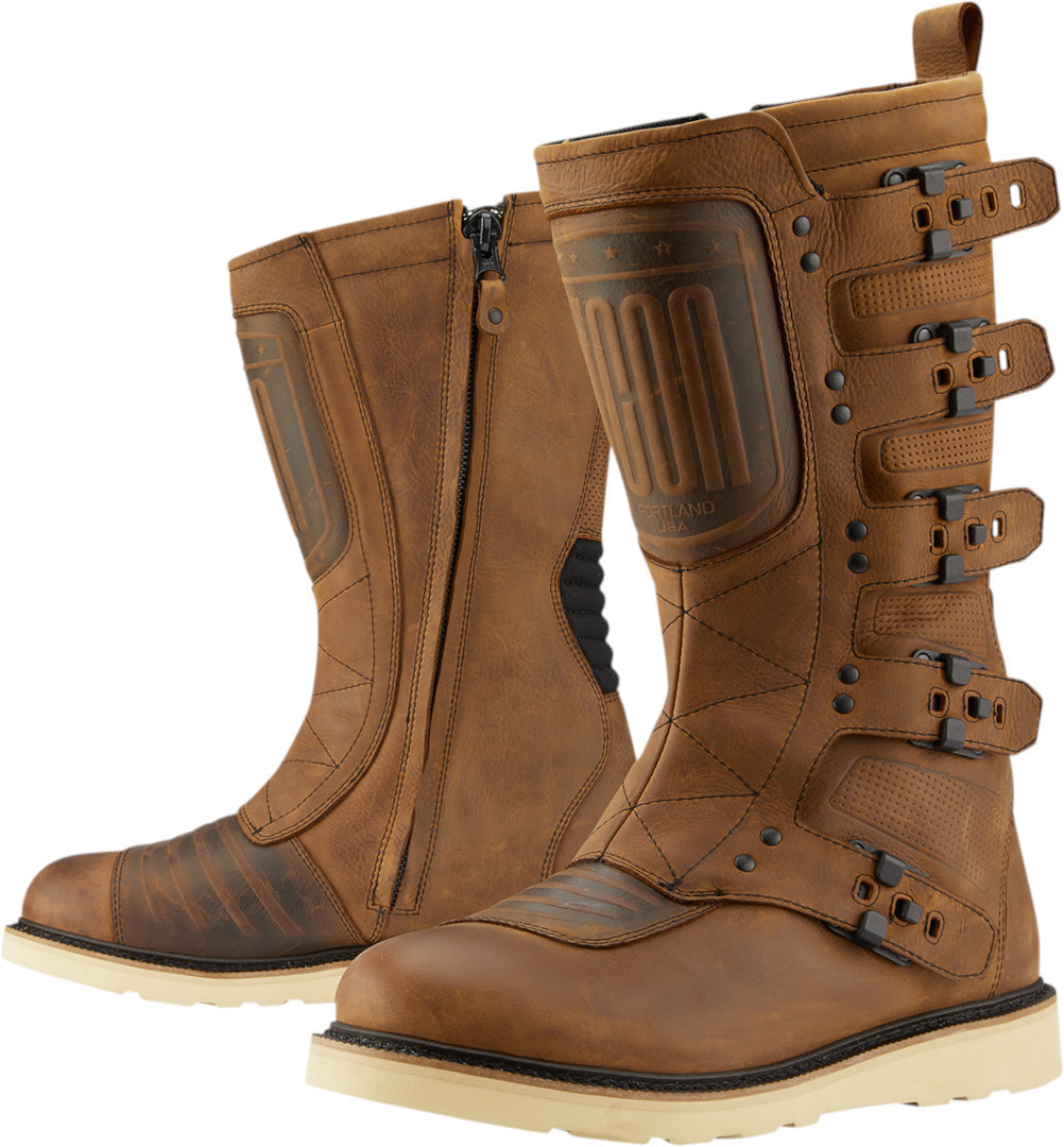 Icon Elsinore 2 Motorradstiefel braun 44,5 Abbildung 1