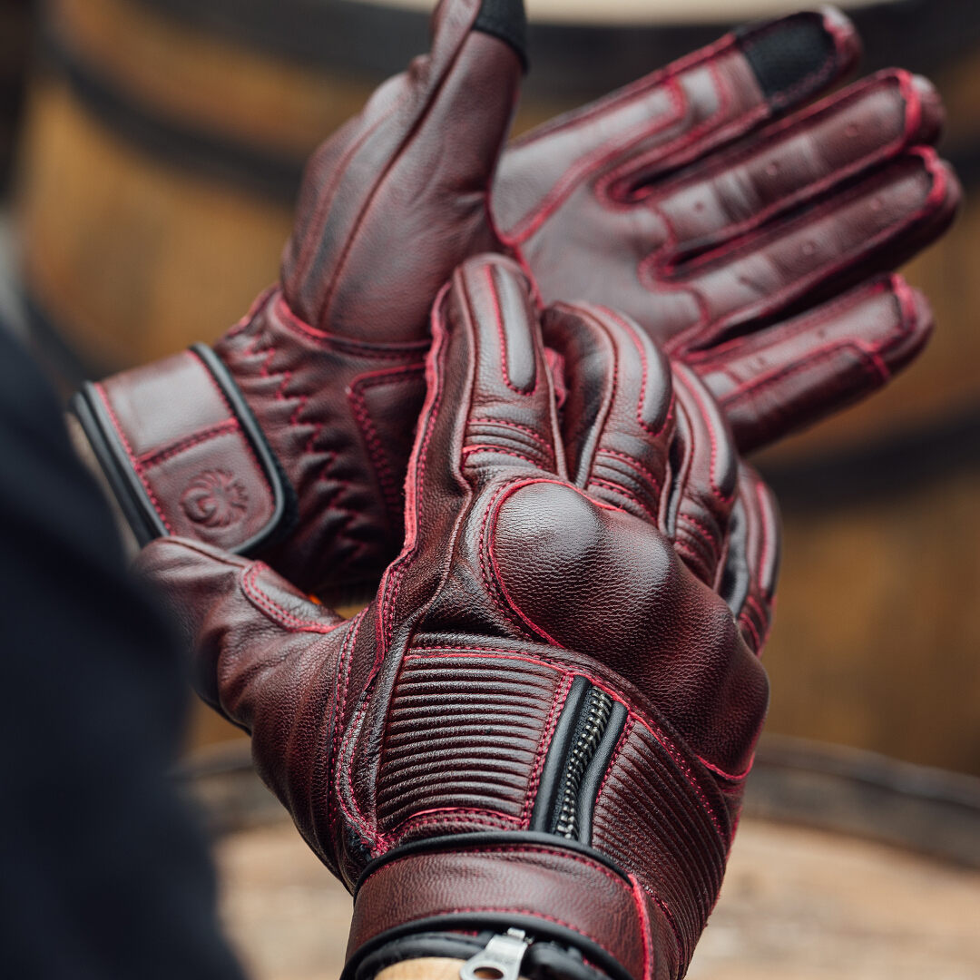 Merlin Glory D3O Heritage Motorradhandschuhe rot M Abbildung 7