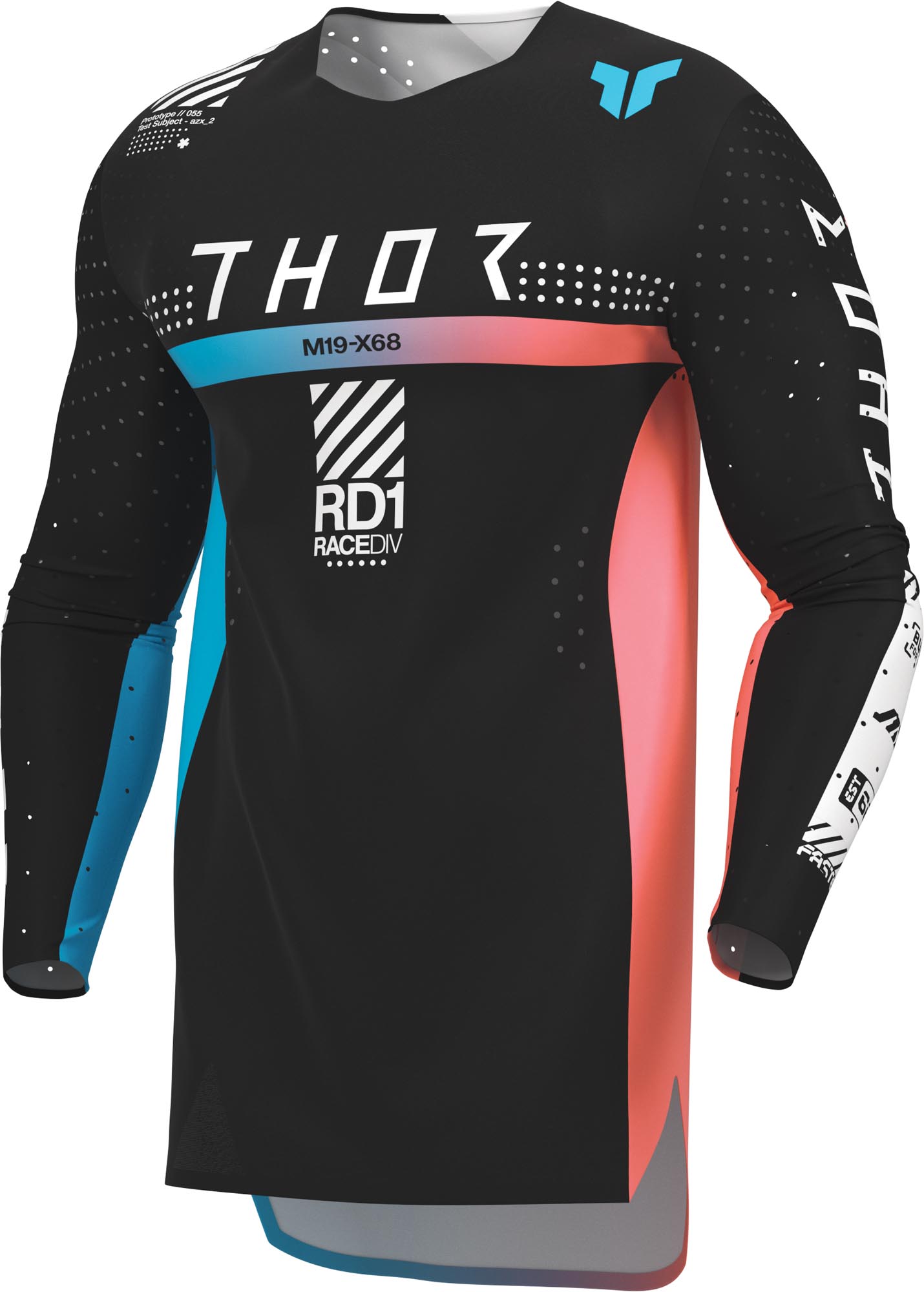 Thor Sportmode Synth Motocross trøje sort/blå/pink S Figur 1