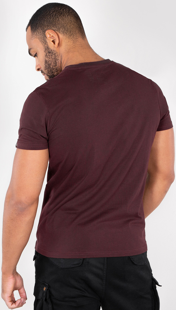 Alpha Industries Basic T-Shirt mahagoni/weiß S Abbildung 2
