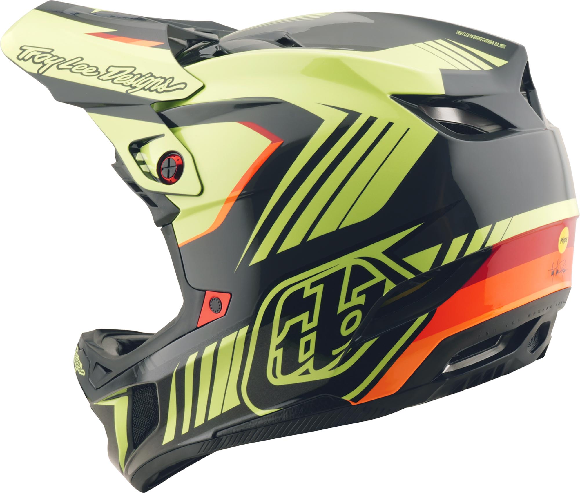 Troy Lee Designs D4 Qualifer Polyacrylite MIPS Casque de descente noir/jaune M (57/58) Figure 3