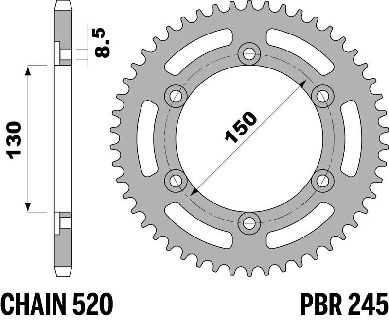 PBR Standard za stražnji lančanik - 520 Slika 1