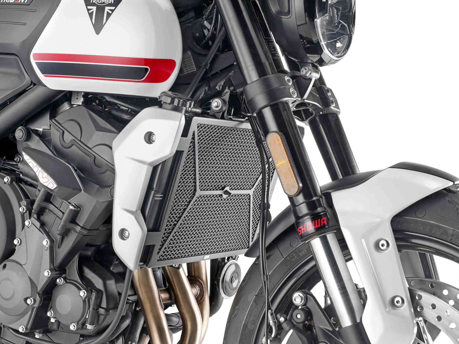 GIVI Schutz für Wasser- und Ölradiatoren aus Edelstahl, schwarz, für Triumph Trident 660 (2021) Figur 1