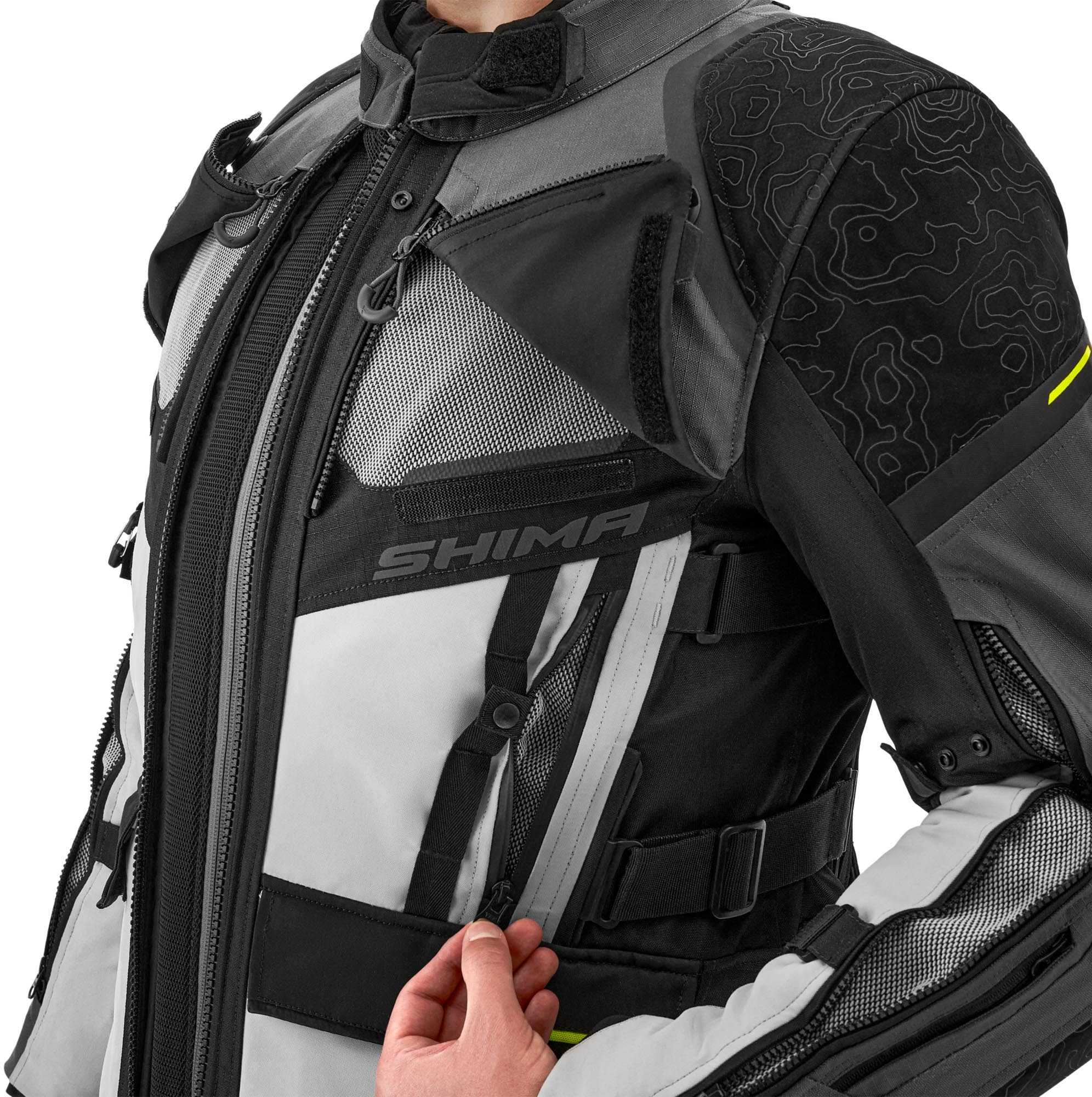 SHIMA Tracker Giacca tessile da motocicletta bianco/grigio/giallo M Figura 6