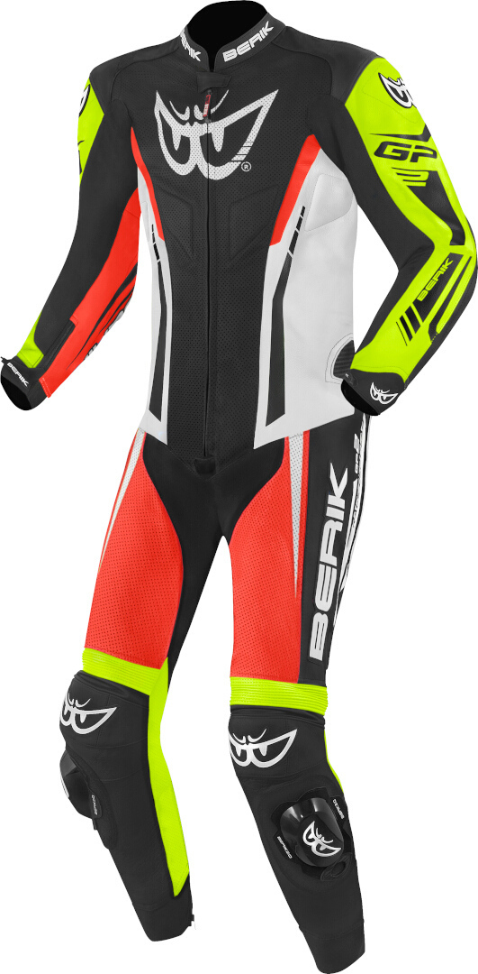 Berik Monza One Piece Motorcycle Leather Suit black/white/red/yellow 52 Figure 1