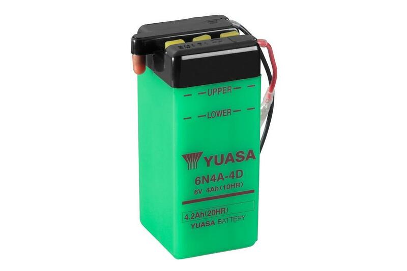 YUASA YUASA konventionellt YUASA-batteri utan syrapaket - 6N4A-4D Batteri utan syrapaket Figur 1