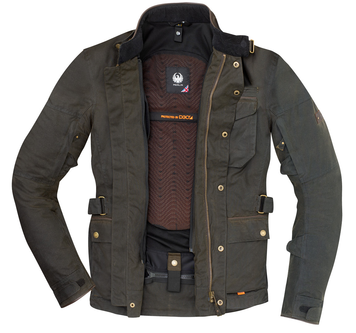 Merlin Monty D3O Wax Explorer Motorcycle Textile Jacket olive M Figure 5