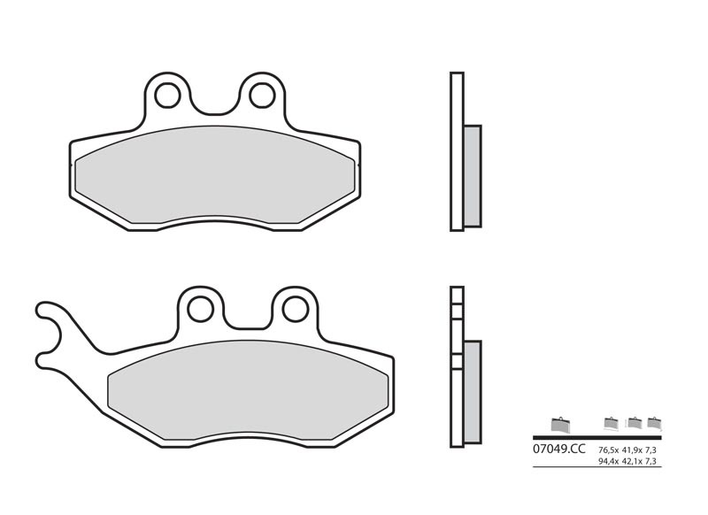 Brembo S.p.A. Plăcuțe de frână ceramice din carbon pentru scuter - 07049CC Figura 1