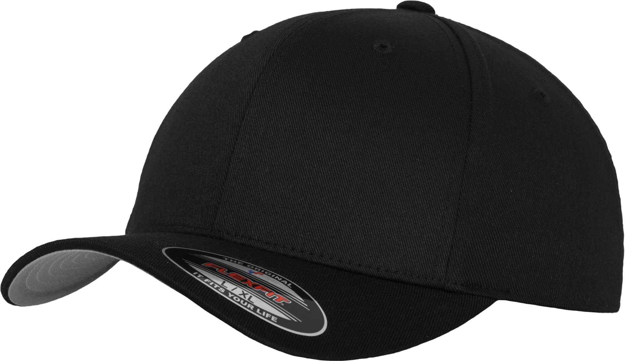 Brandit Flexfit Wooly Combed Cap zwart/grijs S/M Figuur 1